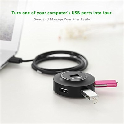 Ugreen USB 2.0 4 Portlu Hub Çoklayıcı, Siyah