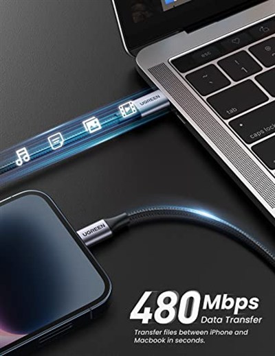 UGREEN USB C - Lightning Kablosu MFi Sertifikalı USB C Lightning Şarj Kablosu PD 3.0 iPhone 14, iPhone 13, iPhone 12, iPhone 11, iPhone SE, iPad 10.2 2021, AirPods vb. ile uyumludur. (1M)