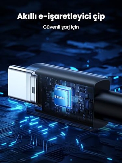 UGREEN USB-C to USB-C 240W PD Hızlı Şarj Kablosu, Uzay Grisi, 2m, 45068