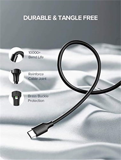 Ugreen USB Type-C Şarj ve Data Kablosu, 1 Metre, Beyaz