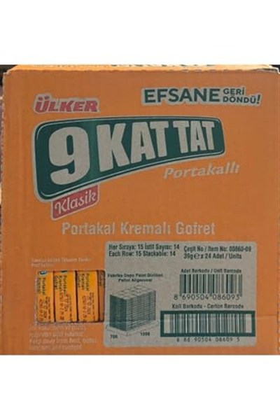Ülker 9 Kat Tat Portakal 39 Gram (24 Adet)