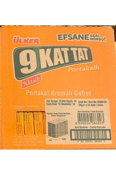 Ülker 9 Kat Tat Portakal 39 Gram (24 Adet)