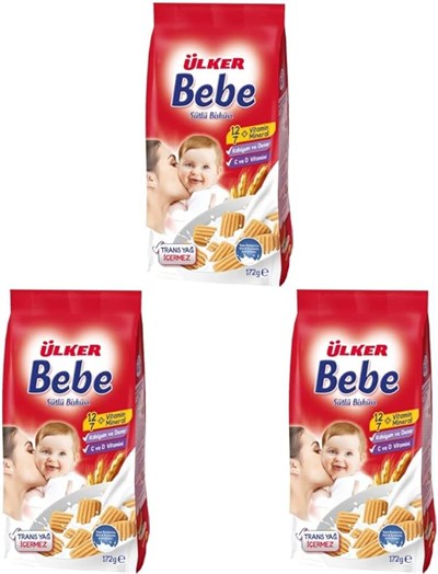 ÜLKER Bebe Bisküvi, 172 Gr (3 paketi)