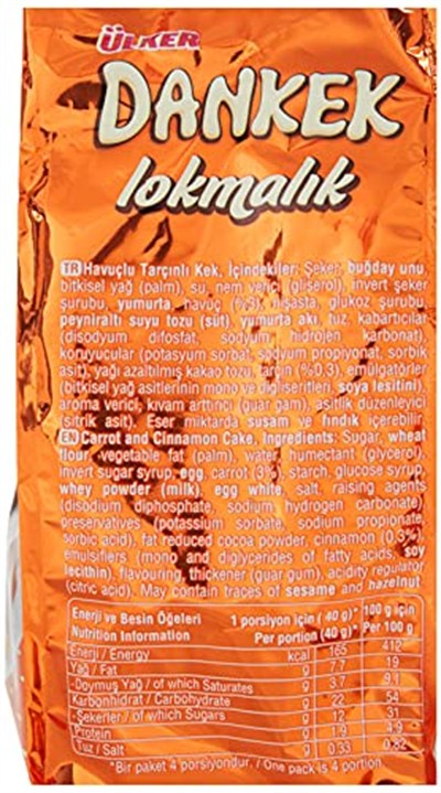 Ülker Dankek Lokmalık Havuçlu Tarçınlı Kek 160 Gr x 8 Adet