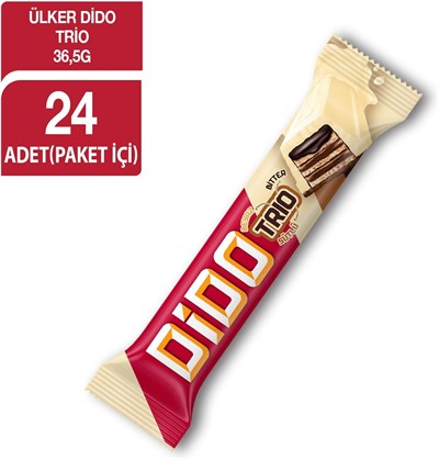Ülker Dido Trio Beyaz Çikolatalı Gofret 36.5 Gr x 24 Adet