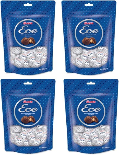 Ülker Ece Fındıklı Sütlü Çikolata, 350 gr, 4 Adet