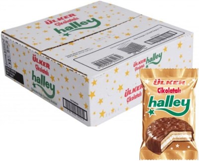 Ülker Halley Tekli Lokmalık Granül Serpmeli Bisküvi / 24 Adet / 30Gr