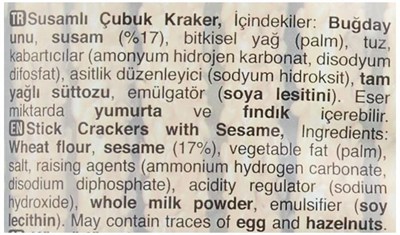 ÜLKER Susamlı Çubuk Kraker, 70 Gr