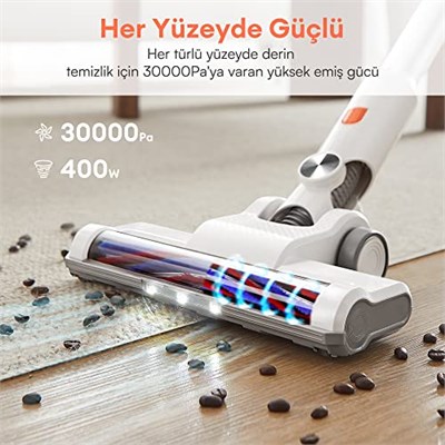 Ultenic U10 Pro Kablosuz Dikey Süpürge, 30000Pa, Beyaz