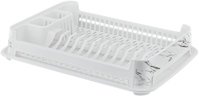 Ultra Lüks Kaliteli Smart Mermer Desenli Tabaklık Beyaz Renk Şık Bulaşıklık Stand 37X92X48Cm, brc153702092025