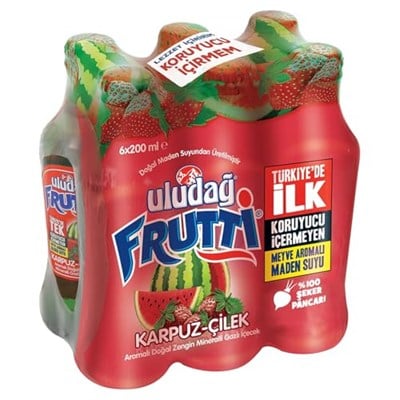 Uludağ Karpuz Çilek Aromalı Frutti 6X200Ml