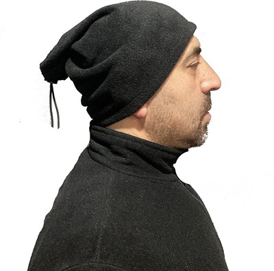 UMAK SHOP ERKEK POLAR LASTİKLİ ÇOK AMAÇLI SİYAH BERE (1 ADET) (SİYAH)