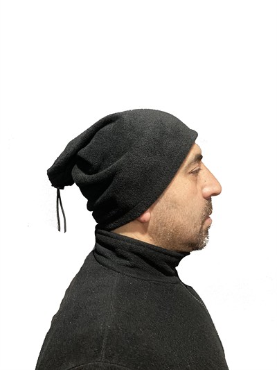 UMAK SHOP ERKEK POLAR LASTİKLİ ÇOK AMAÇLI SİYAH BERE (1 ADET) (SİYAH)