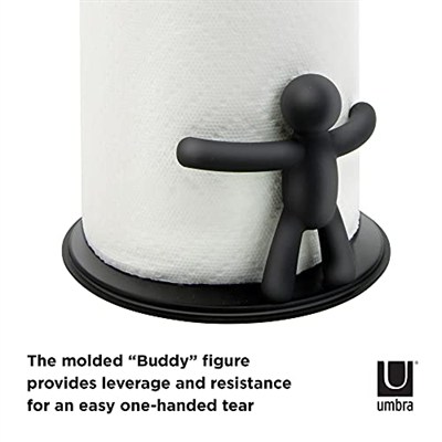 Umbra Buddy Mutfak Kağıdı Tutucusu, Siyah, Ayaklı, Zewa Rulo Tutucu ve Kağıt Havlu Tutucu, Mutfak Bezleri İçin