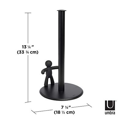 Umbra Buddy Mutfak Kağıdı Tutucusu, Siyah, Ayaklı, Zewa Rulo Tutucu ve Kağıt Havlu Tutucu, Mutfak Bezleri İçin
