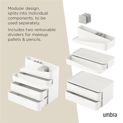 Umbra Glam Büyük Düzenleyici, Beyaz/Gri
