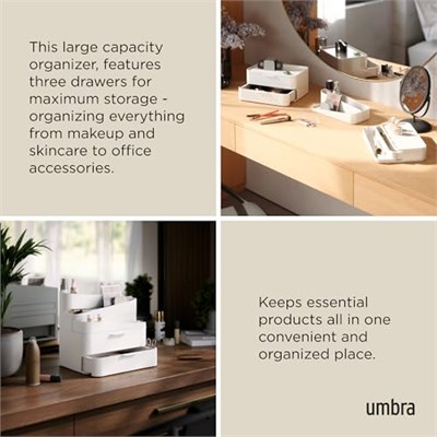 Umbra Glam Büyük Düzenleyici, Beyaz/Gri