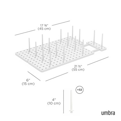 Umbra Peggy Mutfak Dolapları ve Çekmeceler İçin Kullanım, Tencere, Kapak, Kap ve Daha Fazlasını Saklamak İçin Çekmece Bölmesi, 2li Set, Beyaz, Tek Boy