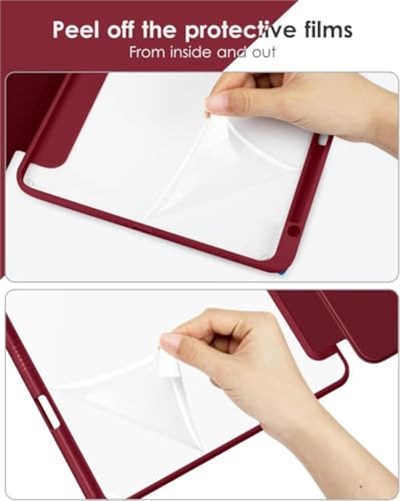 UnDePlus ipad Air 11inç M2/M3 2025-2024 ile uyumlu Kılıf Grafiti Şeffaf Kalem Bölmeli Mürdüm