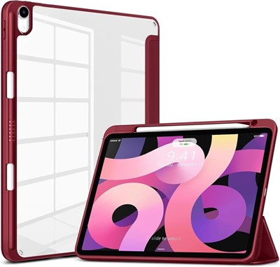 UnDePlus ipad Air 11inç M2/M3 2025-2024 ile uyumlu Kılıf Grafiti Şeffaf Kalem Bölmeli Mürdüm