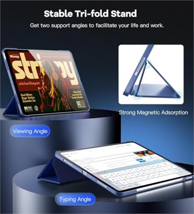 UnDePlus iPad Air 13inç M4/M3/M2 ile uyumlu Kılıf PU Deri Smart Standlı Case 2026-2024