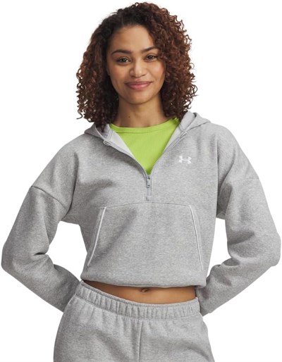 Under Armour Rival Fleece Piped Half Zip Hoodie Sweatshirt Kadın
