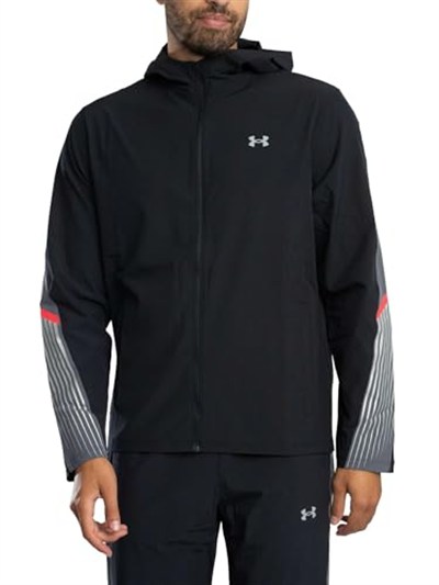 Under Armour UA Velociti Storm Hooded Jkt Erkek Ceket Black/Castlerock/Reflective