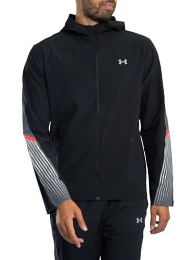 Under Armour UA Velociti Storm Hooded Jkt Erkek Ceket Black/Castlerock/Reflective