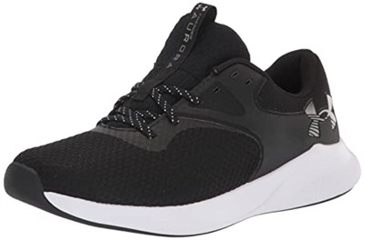 Under Armour UA W Charged Aurora 2 Kadın Spor Ayakkabı, Siyah (001)/Metalik Sıcak Gümüş 36.5 EU