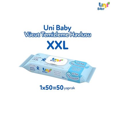 Uni Baby Vücut Temizleme Havlusu XXL 50 Yaprak - Seçenekler: 1 Adet, 1 Adet (2 paketi)