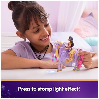 Unicorn Academy, Sophia & Light Magic Wildstar, Gökkuşağı Işık Efektli, 2 Sürüş Aksesuarı, Bebekler ve Tek Boynuzlu At Oyuncakları 4 Yaş ve Üzeri Kızlar için
