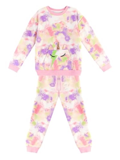 Unicorn Batik Desenli Kız Çocuk Eşofman Takım