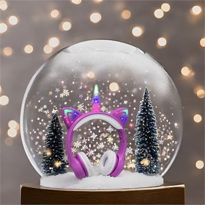 Unicorn Çocuk Kablosuz Kulaklık, Kız Erkek Dizüstü Bilgisayar Tableti için Küçük Çocuk Bluetooth Kulaklık, Doğum Günü Seyahat Okul Hediyeleri için Led Işıklı Çocuk Kulaklığı. (koyu mor)