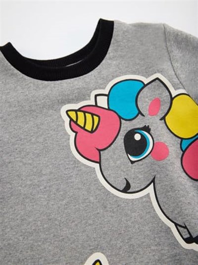 Unicorn Kız Çocuk Gri Sweat Elbise