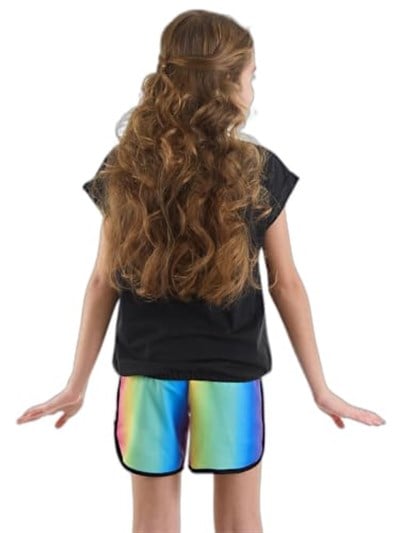 Unicorn Paten Kız Çocuk T-shirt Şort Takım