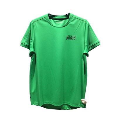 Unisex Çocuk Spor T-Shirt Bisiklet Yaka Yeşil