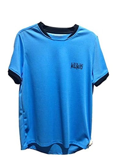 Unisex Çocuk Spor T-Shirt Bisiklet Yaka Mavi