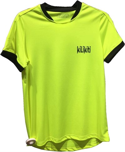 Unisex Çocuk Spor T-Shirt Bisiklet Yaka Neon Sarısı