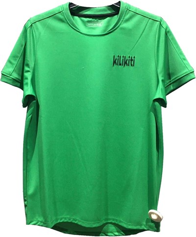 Unisex Çocuk Spor T-Shirt Bisiklet Yaka Yeşil