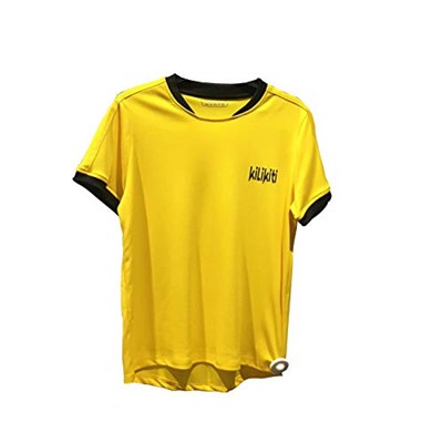 Unisex Çocuk Spor T-Shirt Bisiklet Yaka Sarı