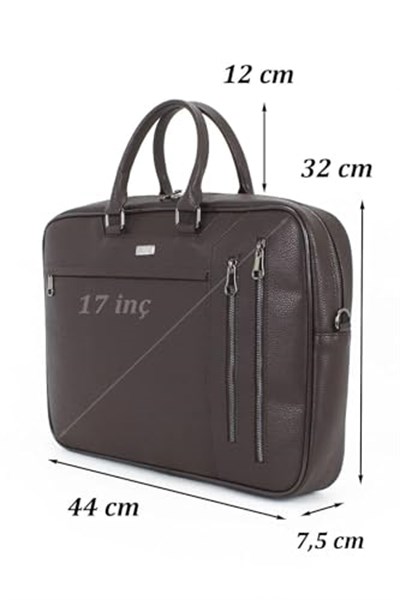 Unisex El Çantası 17,3 Laptop Bölmeli Askılı Mat Destekli Su Geçirmez Dış Materyal