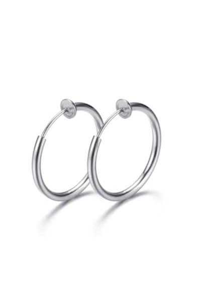 Unisex Gümüş Cerrahi Çelik Deliksiz Fake Piercing Tragus Helix Küpe