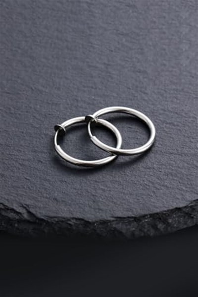 Unisex Gümüş Cerrahi Çelik Deliksiz Fake Piercing Tragus Helix Küpe