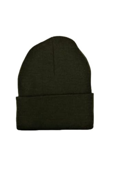 Unisex Haki Yeşili Bere Önden katlamalı