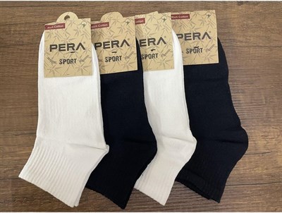 Unisex Kısa Konç Çorap 4 Çift Lacivert-Beyaz-1