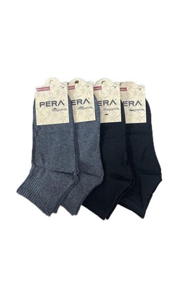 Unisex Kısa Konç Çorap 4 Çift Lacivert-Beyaz-1