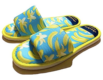 Unisex Muz Desenli Önü Açık Ev Terliği(38-39)