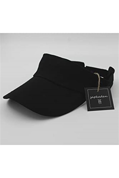 Unisex Uv Koruyucu Vizör Kasket Siperlik Tenis Şapka Kırmızı-Siyah Set