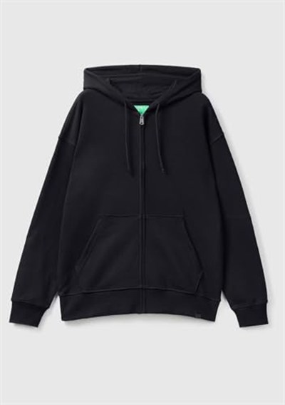 United Colors of Benetton 3J68U5001 Kapüşonlu Fermuarlı Erkek Sweatshirt