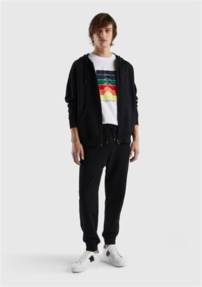United Colors of Benetton 3J68U5001 Kapüşonlu Fermuarlı Erkek Sweatshirt